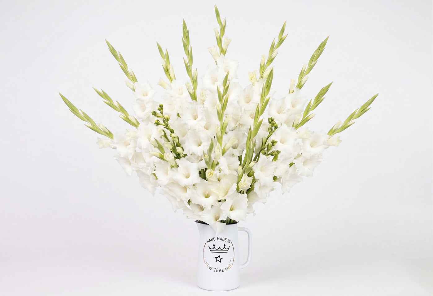 White Gladioli Blooms