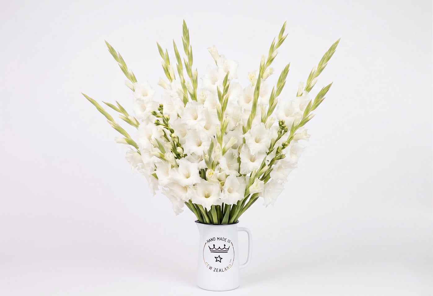 White Gladioli Blooms