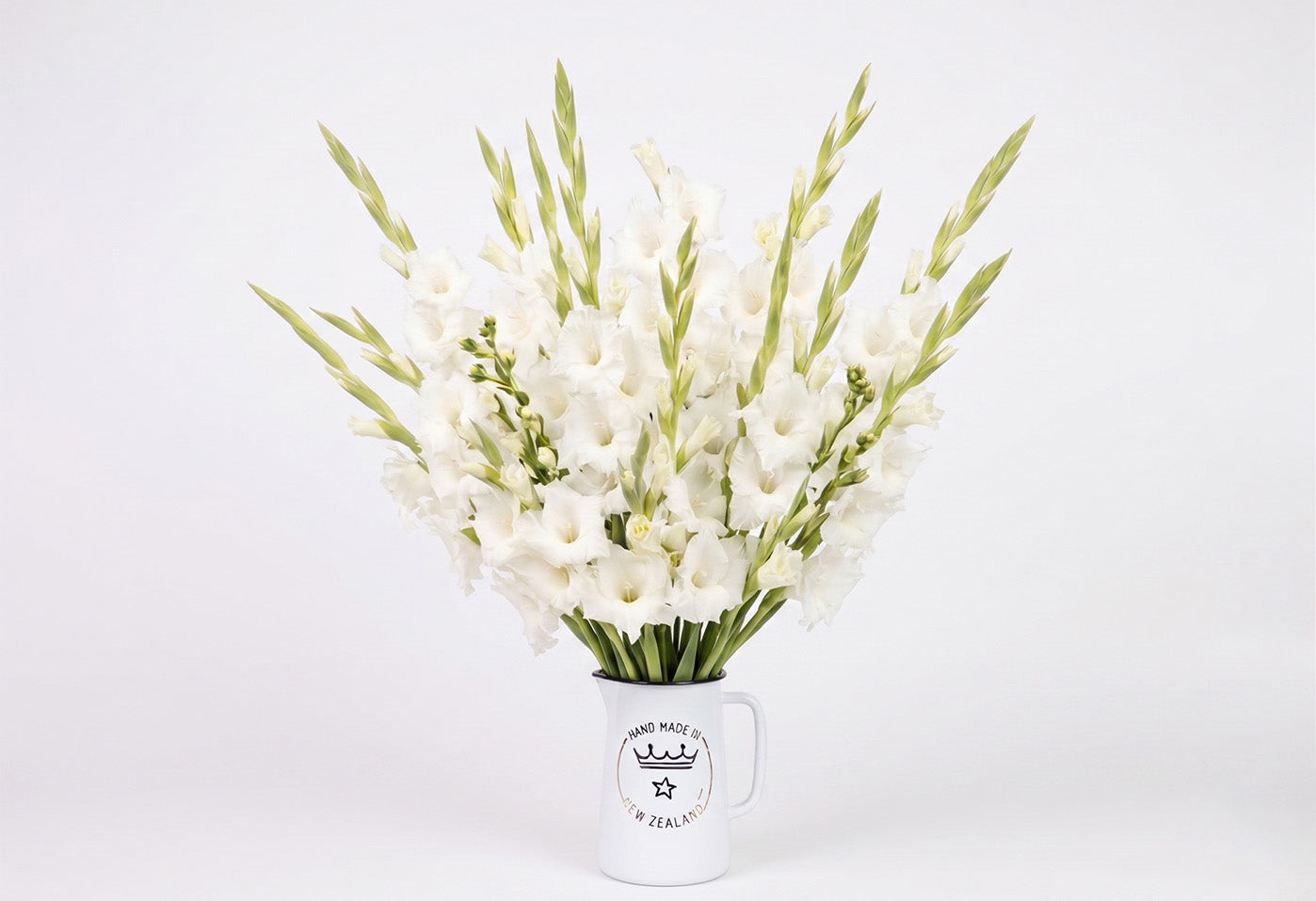 White Gladioli Blooms